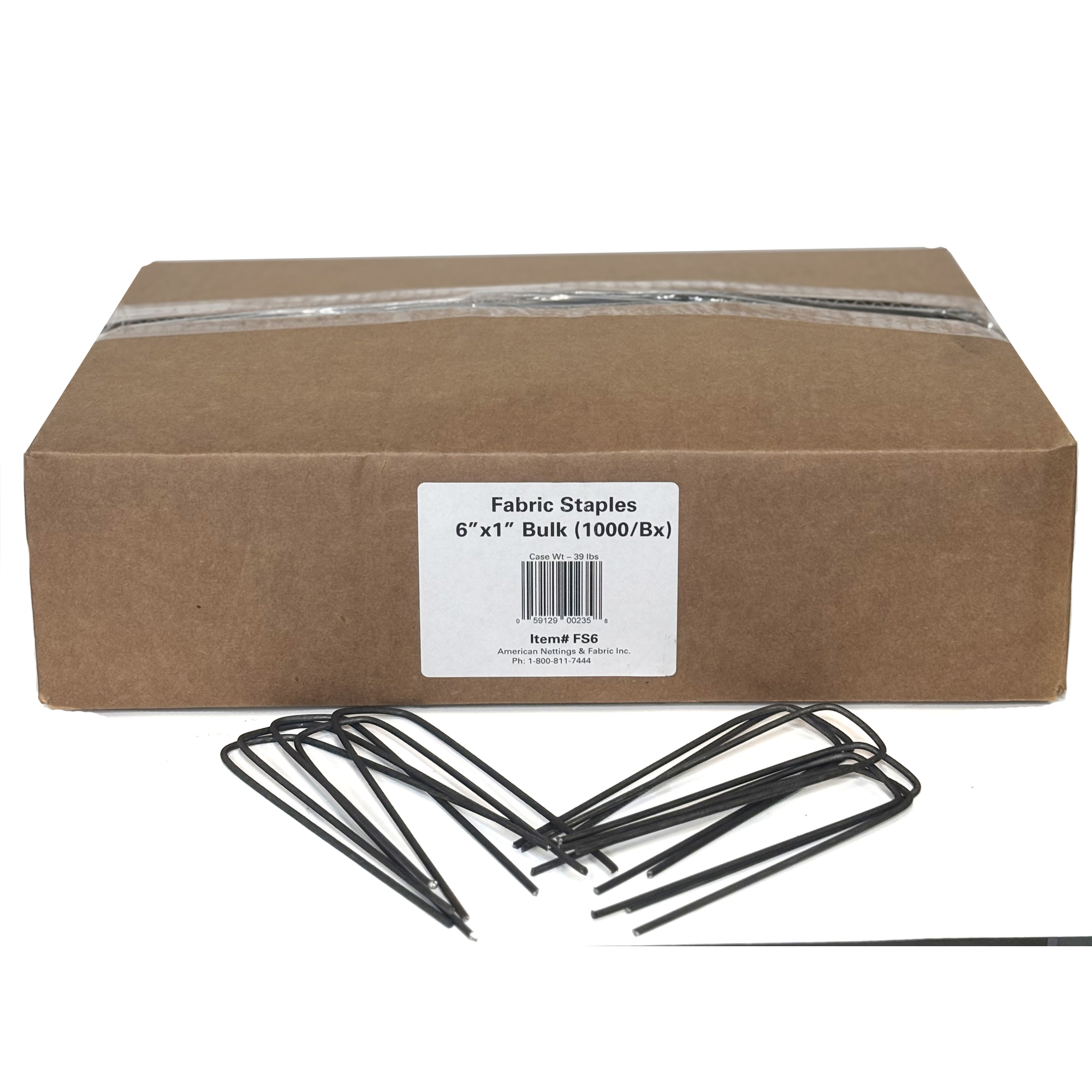 American Nettings & Fabric, Inc., Metal Fabric Staples (6in. Long) 1000/pack, Model# FS6